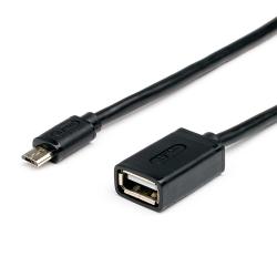 Кабель USB 2.0 AF -> Micro 5P OTG 0,1м ATcom OTG кабель
