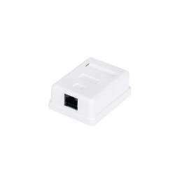 Розетка,  Кат.6,  UTP 8P8C RJ45 1порт , накладна, біла ATCOM
