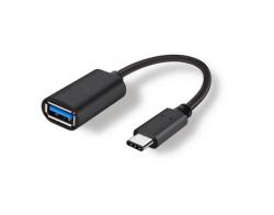 Перехідник Type-C(male) to -> USB 3.0 AF (OTG) чорний, довжина  0,1м